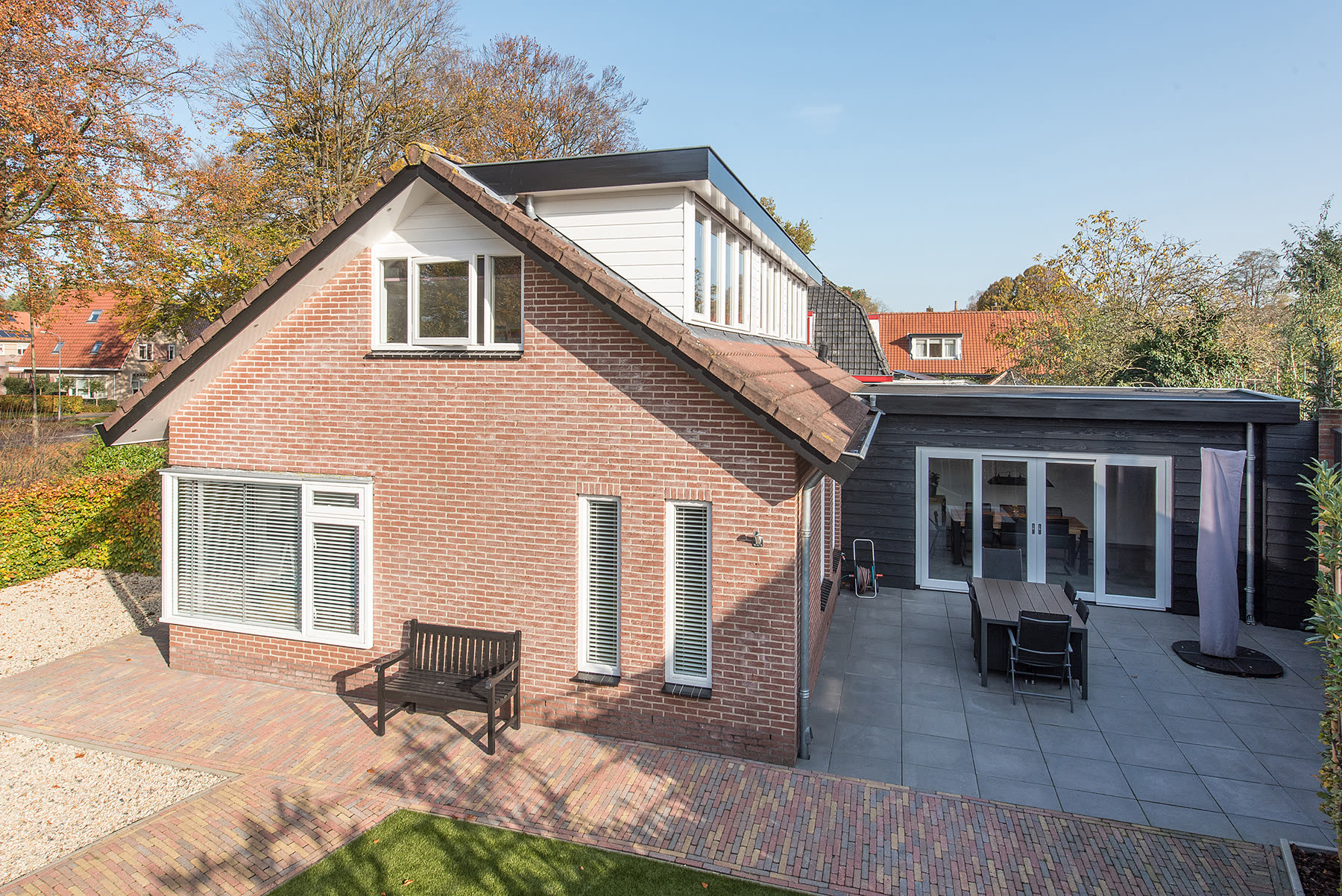 Gevel na de verbouwing van de vrijstaande woning in Nunspeet